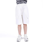 White Plain Shorts for Boys Image