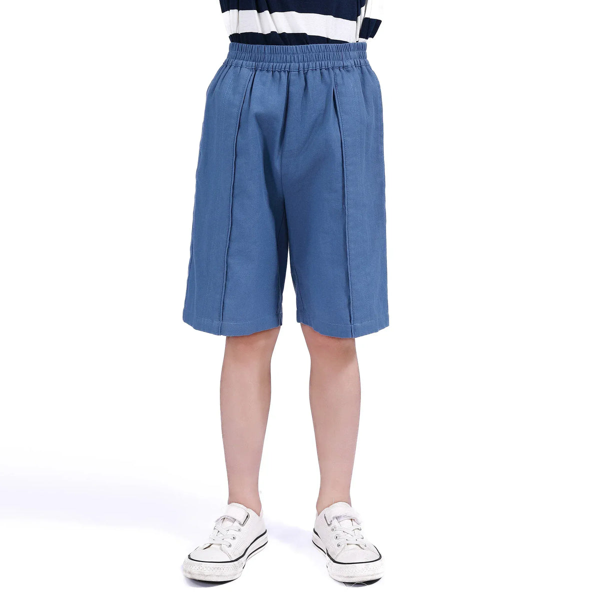 Blue Plain Shorts for Boys Image