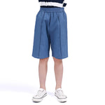 Blue Plain Shorts for Boys Image