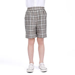 Khaki Checked Shorts for Boys Image