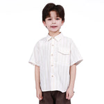 White Striped Shirt for Boys Image
