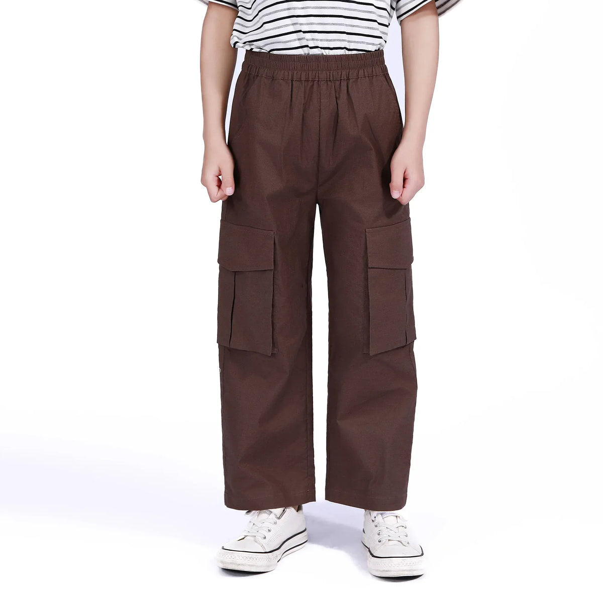 Coffee Plain Pants for Boys Image
