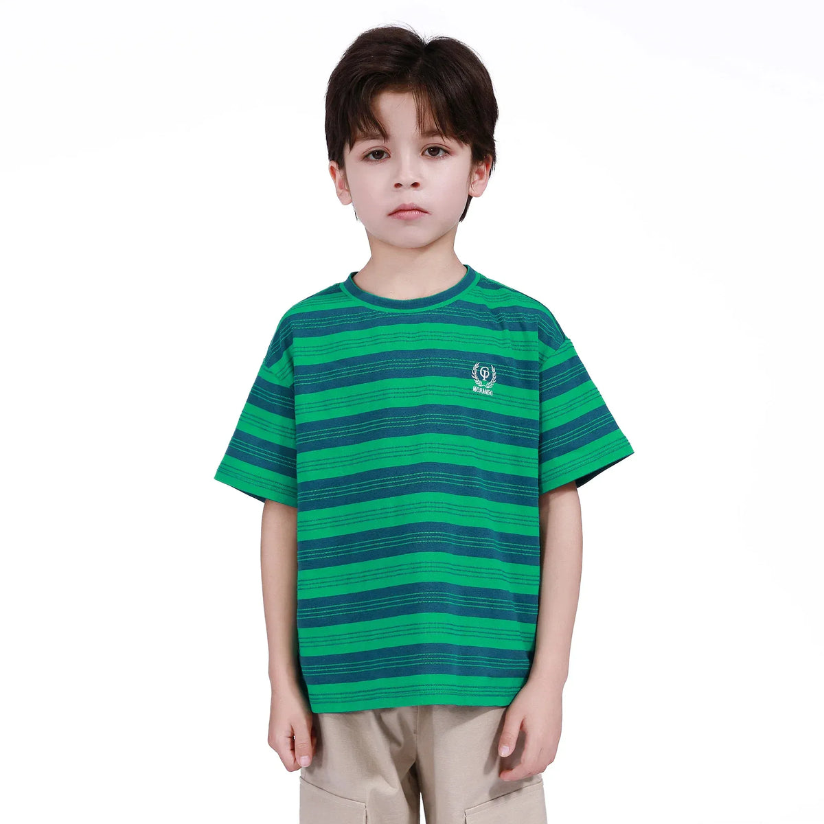 Green Striped T.Shirt for Boys Image