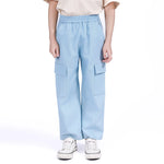 Light Jeans Blue Badge Pants for Boys Image