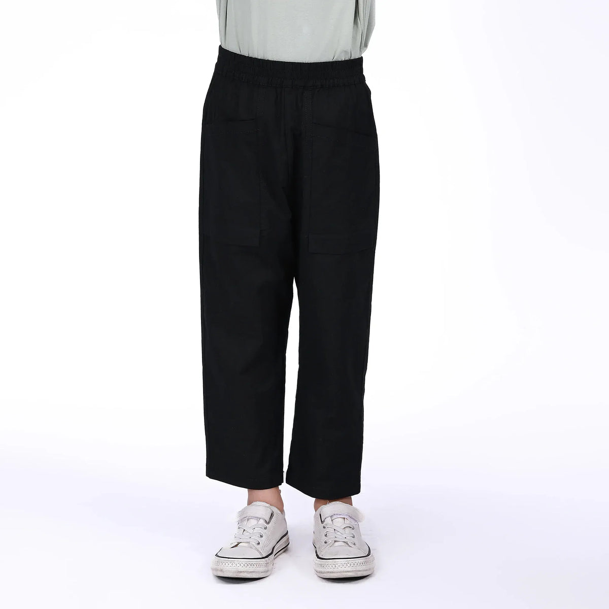 Black Plain Pants for Boys Image