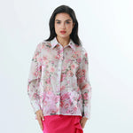 Pink Floral Fashion Shirt For Women Image