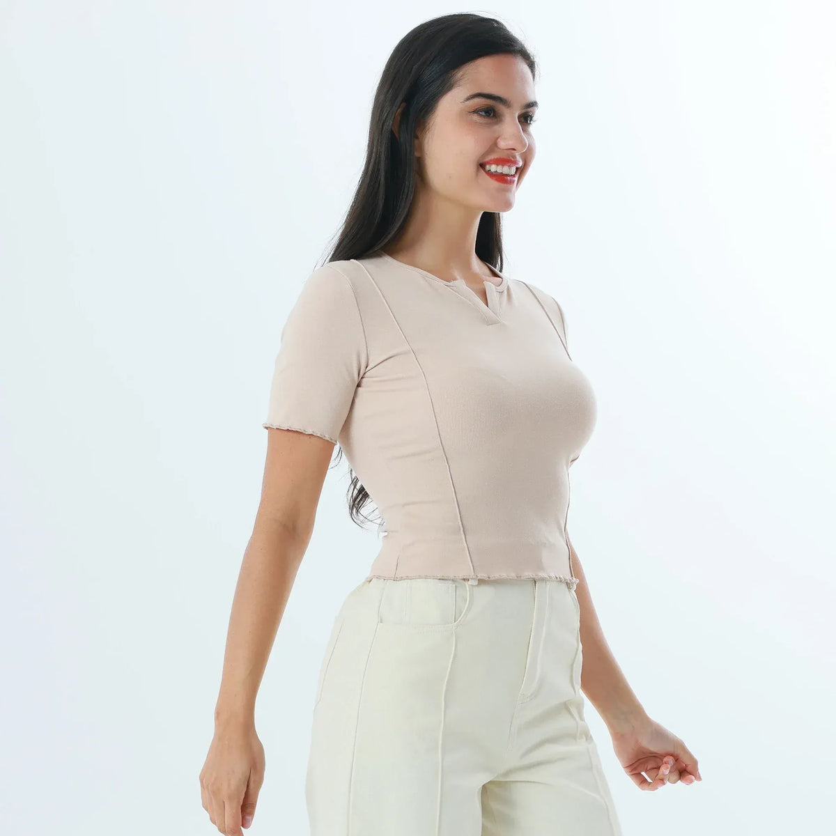 Plain Fashion T-Shirt For Women Image