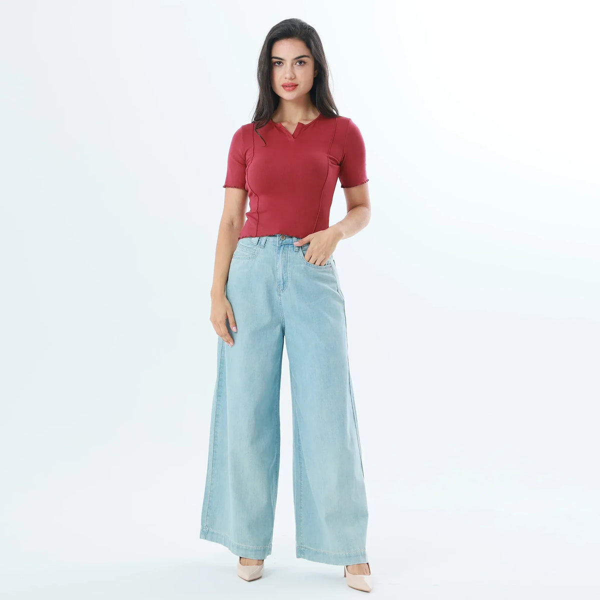 Plain Fashion T-Shirt For Women Image