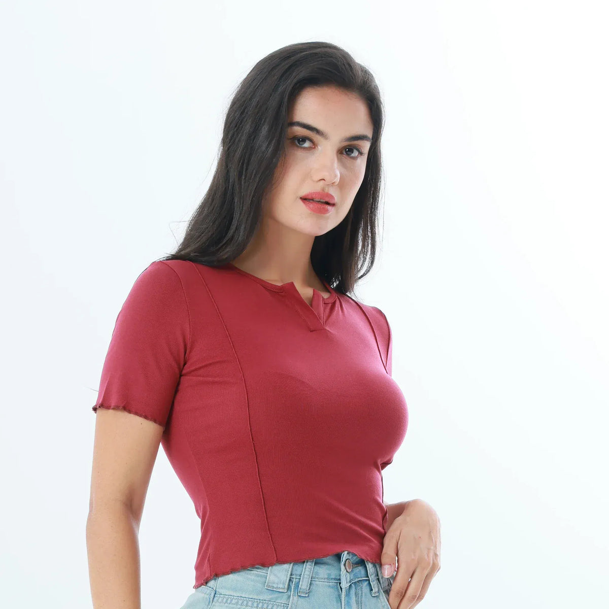 Plain Fashion T-Shirt For Women Image