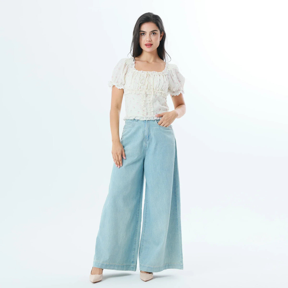 Washed Jeans Fashion Pants For Women Image