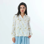 Green Khaki Printed Fashion Shirt For Women Image