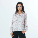 Light Grey Printed Fashion Shirt For Women Image