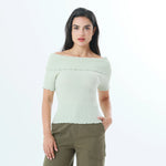 Light Green Plain Fashion Sweater For Women Image