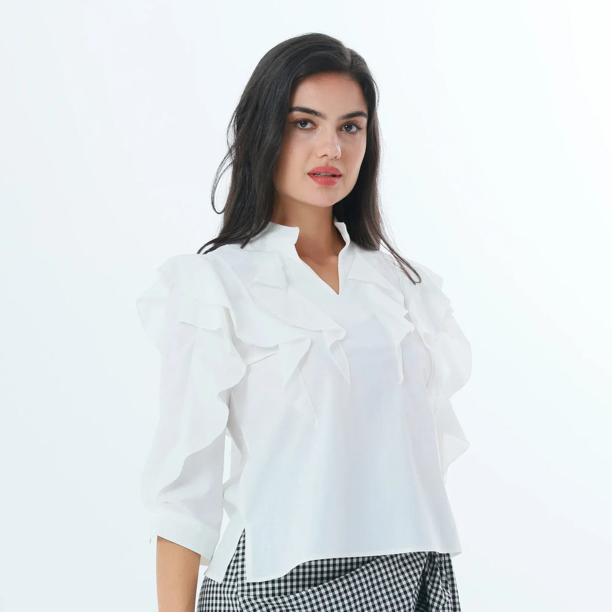 Plain Fashion Blouse For Women Image