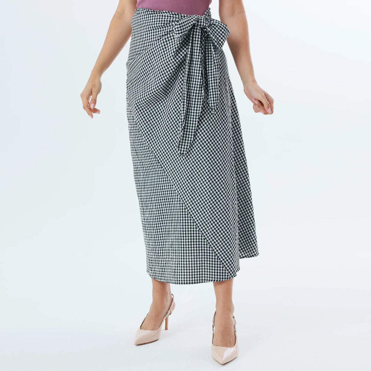 Black Checked Fashion Skirt For Women Image