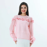 Light Pink Floral Fashion Blouse For Women Image