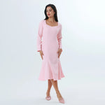Light Pink Plain Fashion Dress For Women Image