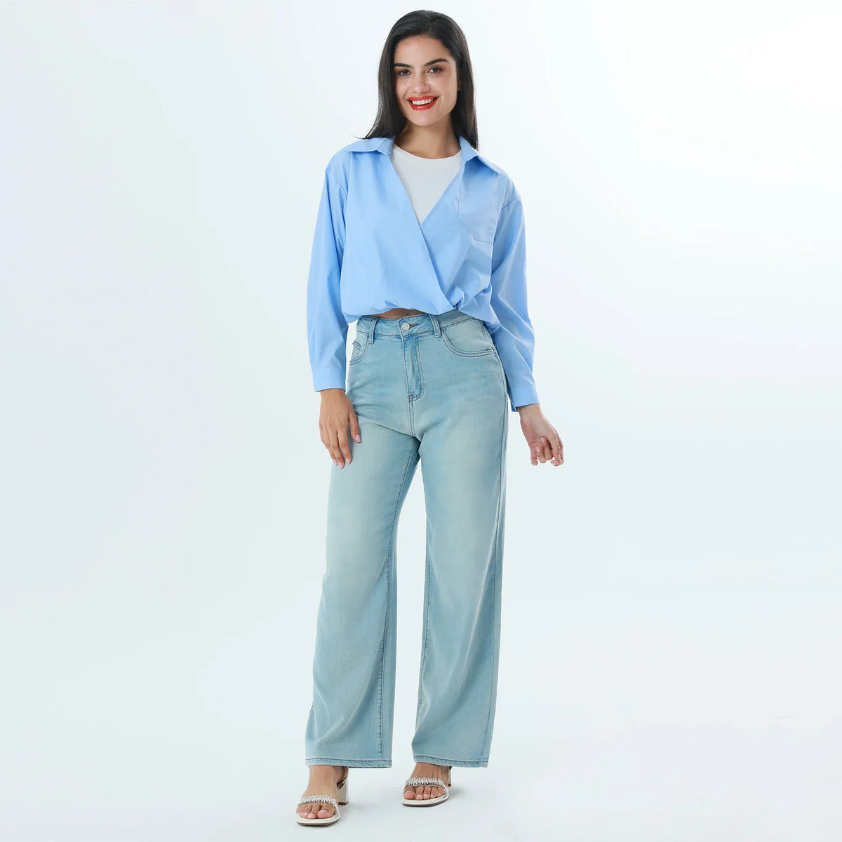 Color-Blocked Fashion Blouse For Women Image