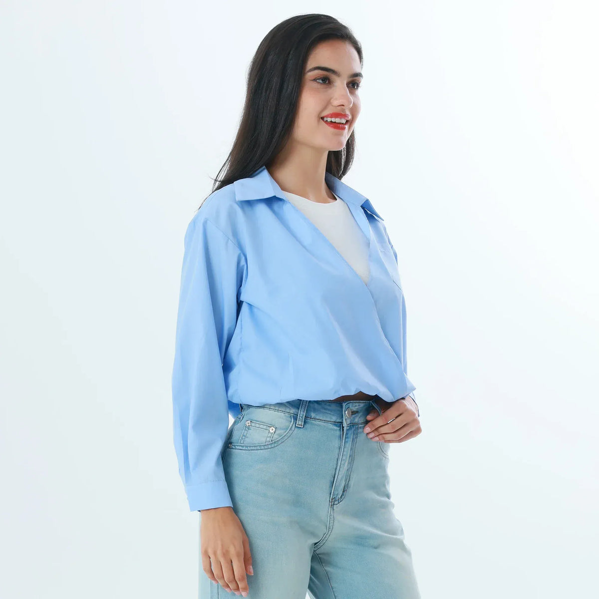 Color-Blocked Fashion Blouse For Women Image