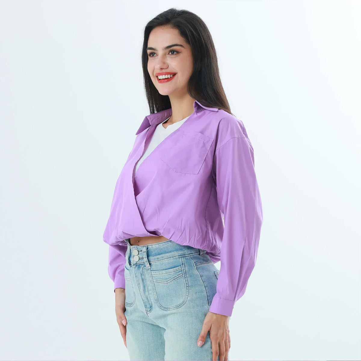 Color-Blocked Fashion Blouse For Women Image