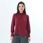 Maroon Plain Fashion Blouse For Women Image