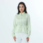 Light Green Plain Fashion Shirt For Women Image