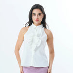 White Plain Fashion Shirt For Women Image