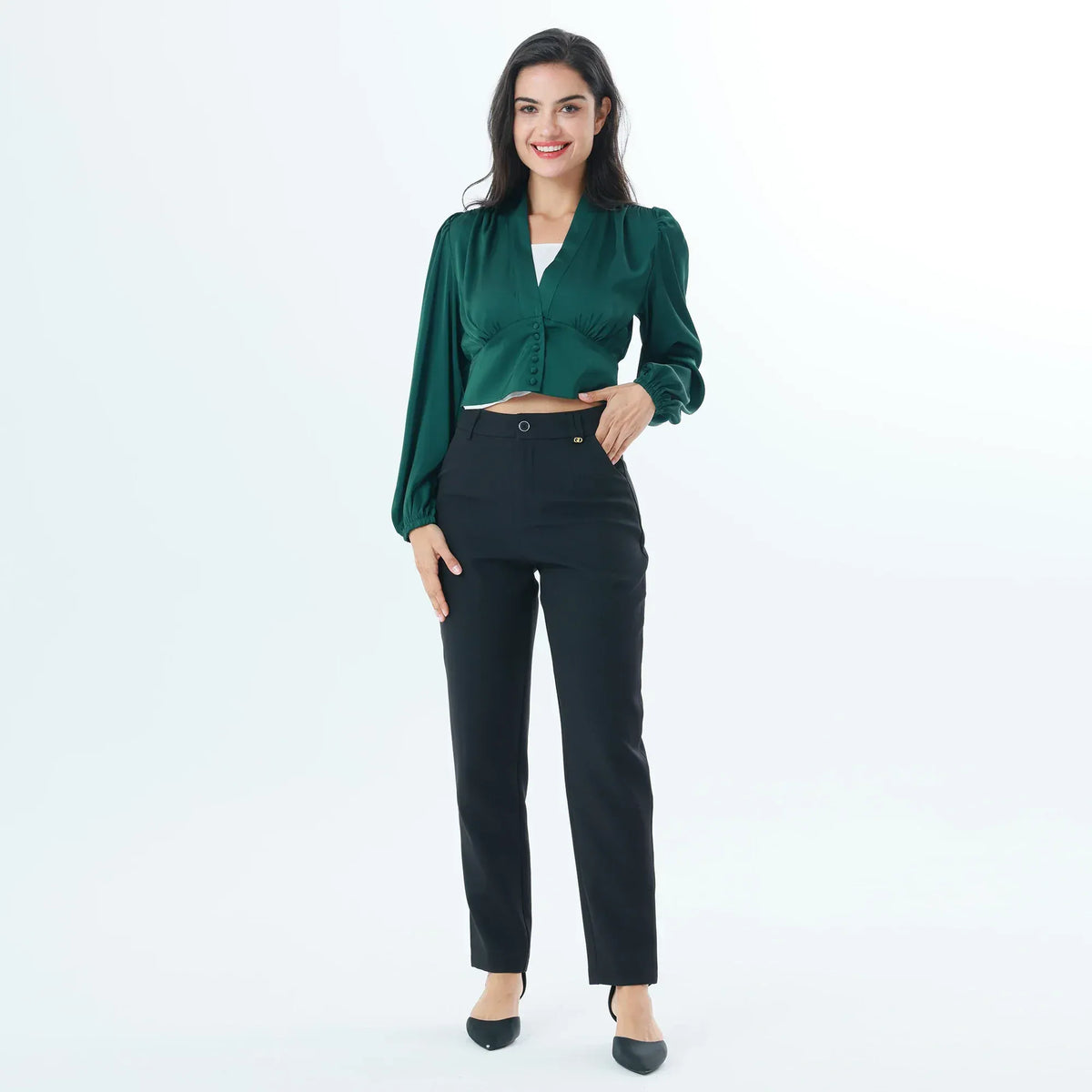 Plain Fashion Blouse For Women Image