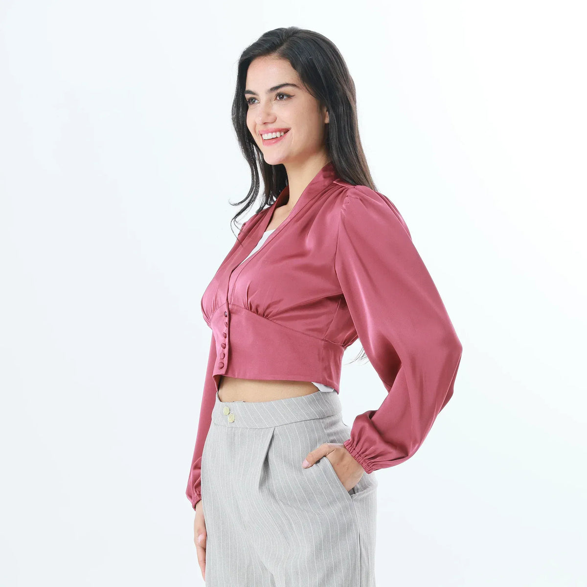 Plain Fashion Blouse For Women Image