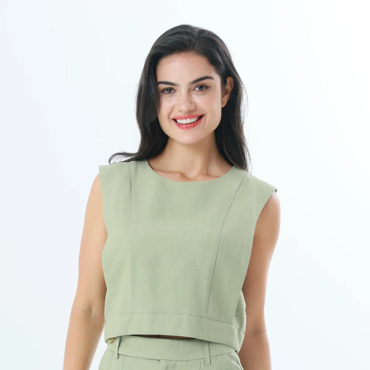 Army Green Plain Fashion Blouse For Women Image