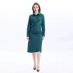 Dark Green Plain Fashion Dress For Women Image