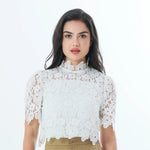 White Floral Fashion Blouse For Women Image