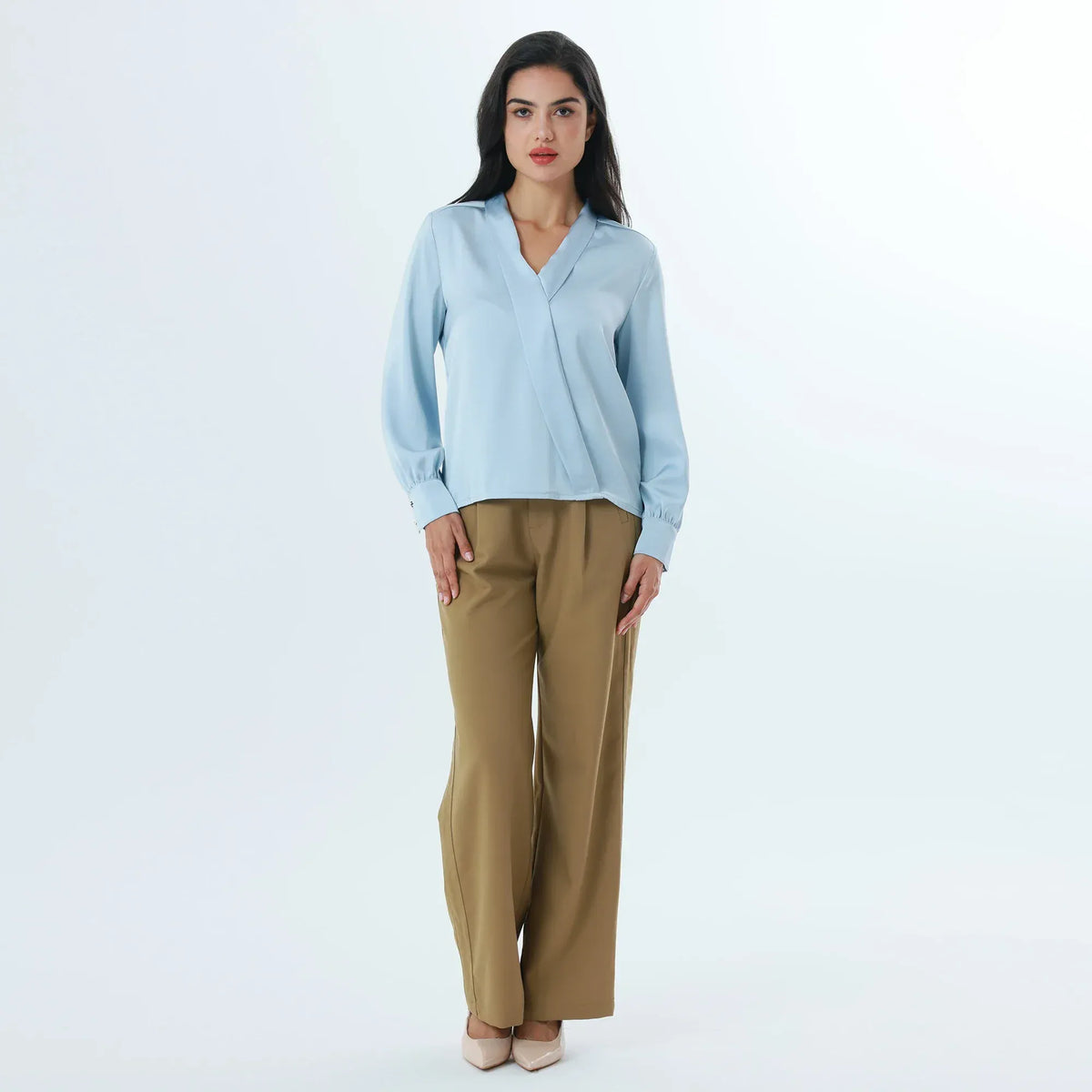 Plain Fashion Blouse For Women Image