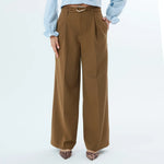 Brown Plain Fashion Pants For Women Image