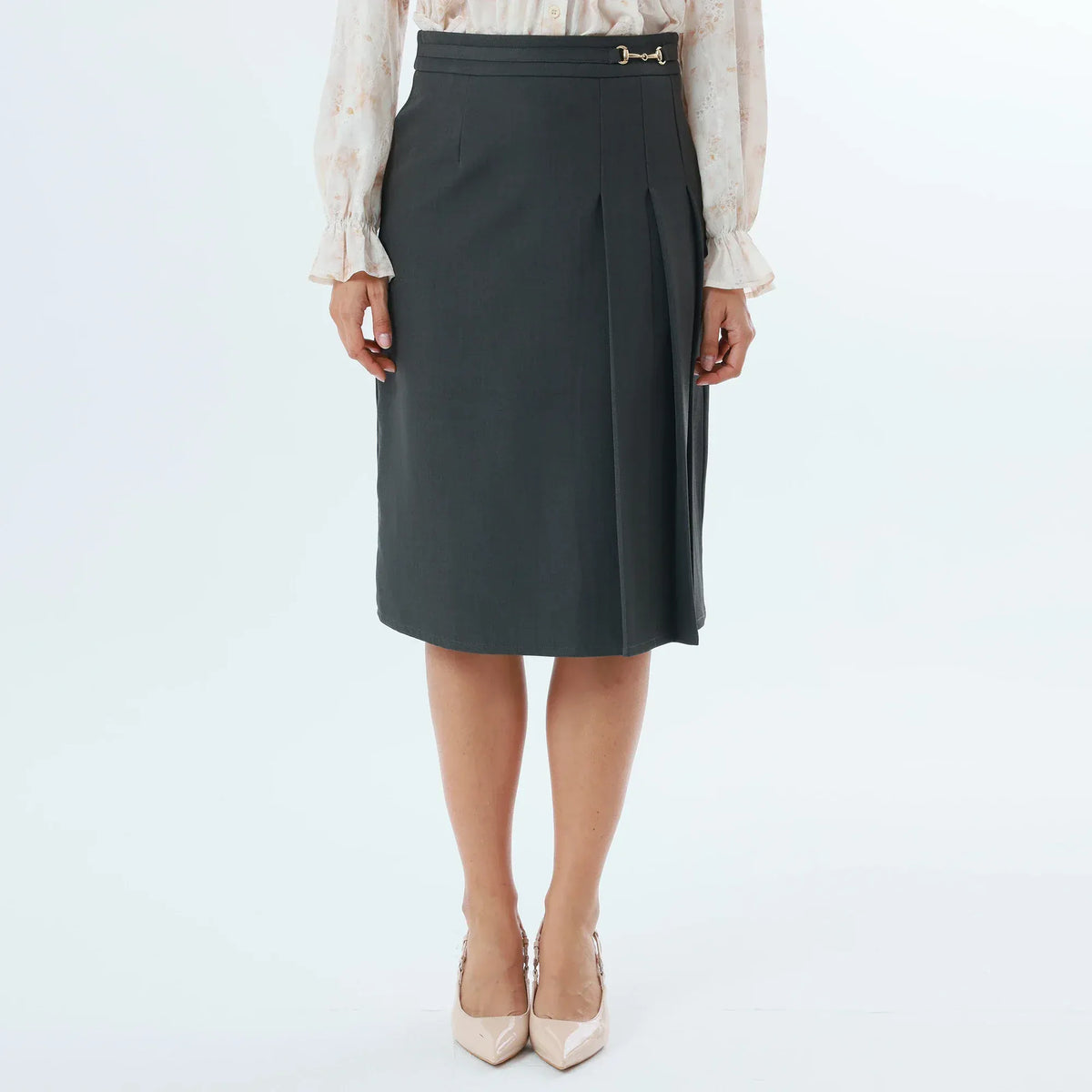 Dark Grey Solid Fashion Skirt For Women Image