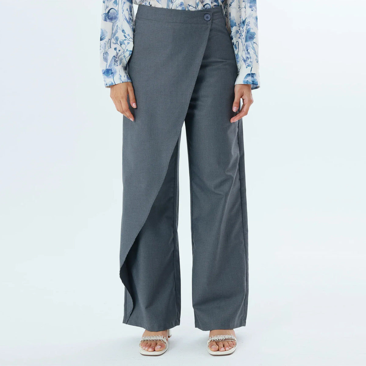 Dark Grey Plain Fashion Pants For Women Image