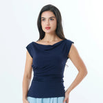 Navy Plain Fashion T-Shirt For Women Image