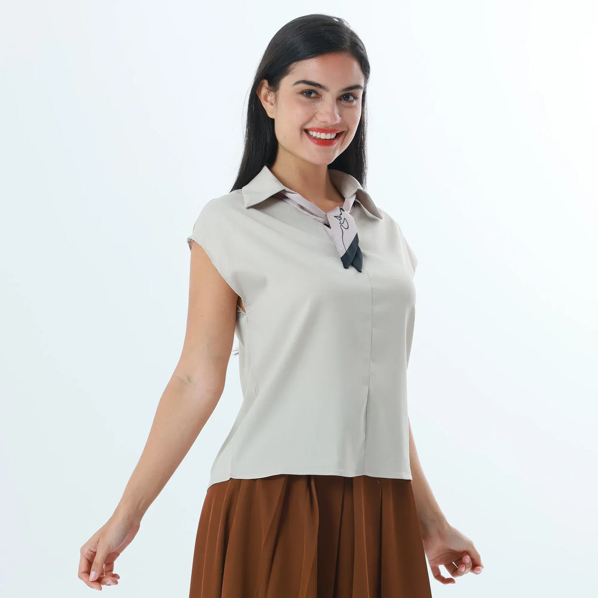 Plain Fashion Blouse For Women Image