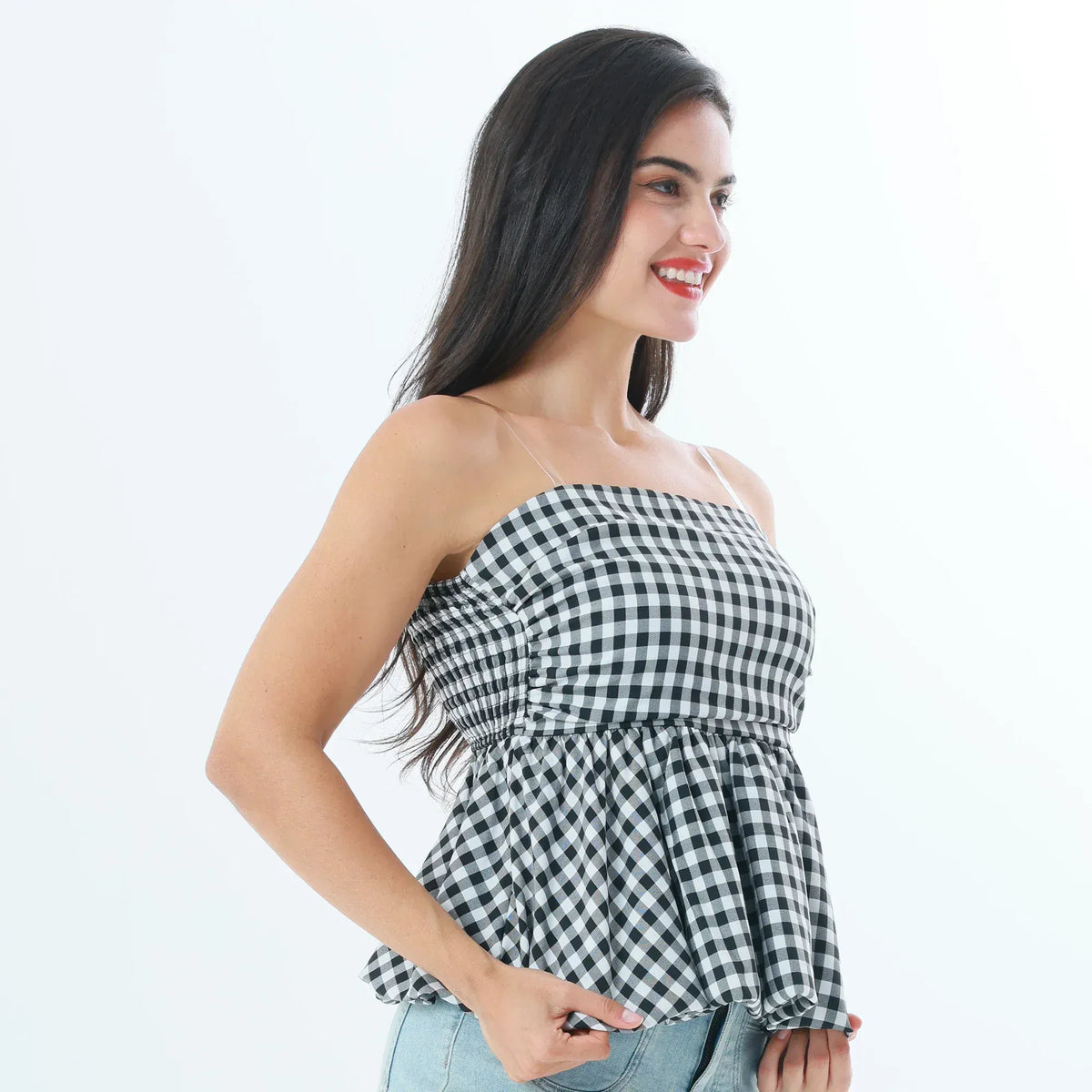 Checked Fashion Blouse For Women Image