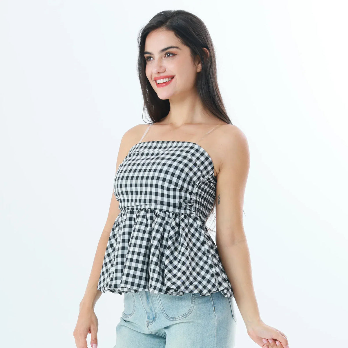 Checked Fashion Blouse For Women Image