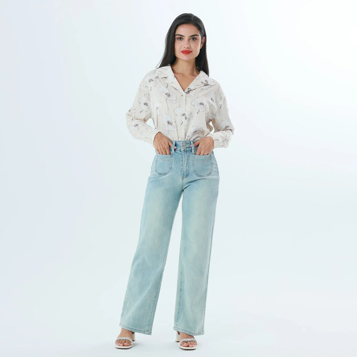 Washed Jeans Fashion Pants For Women Image