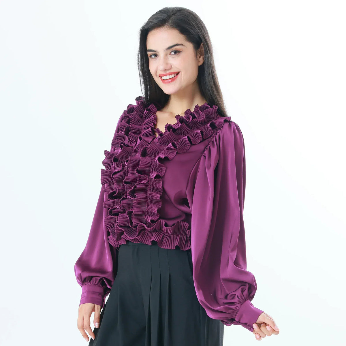 Plain Fashion Blouse For Women Image