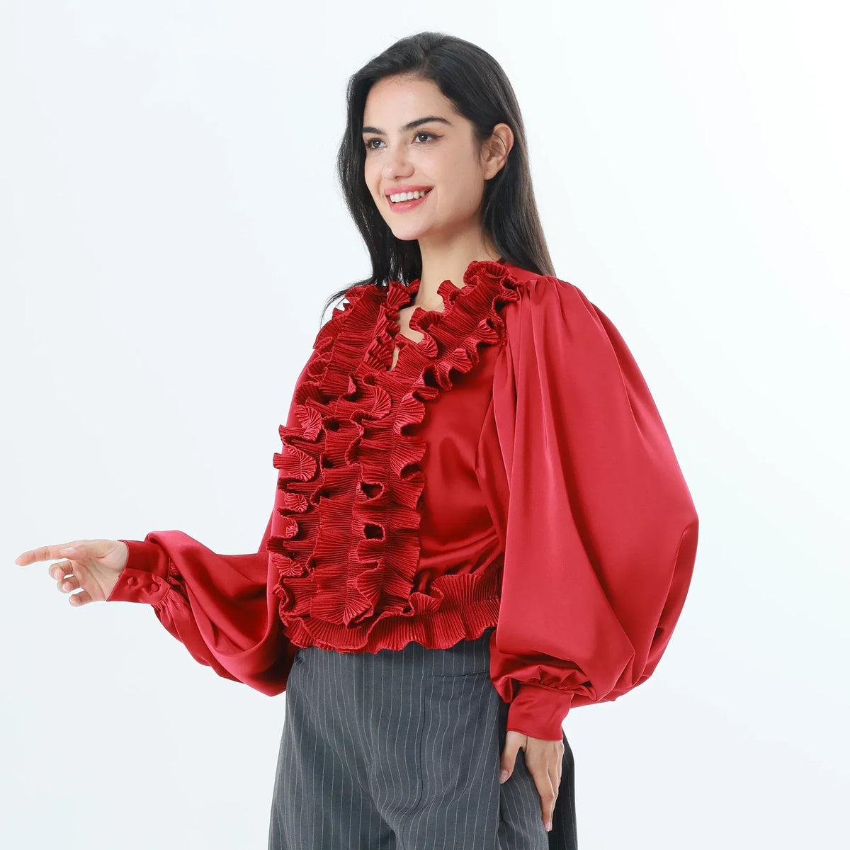 Plain Fashion Blouse For Women Image