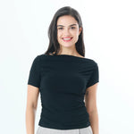 Black Plain Fashion T-Shirt For Women Image