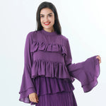 Purple Plain Fashion Blouse For Women Image