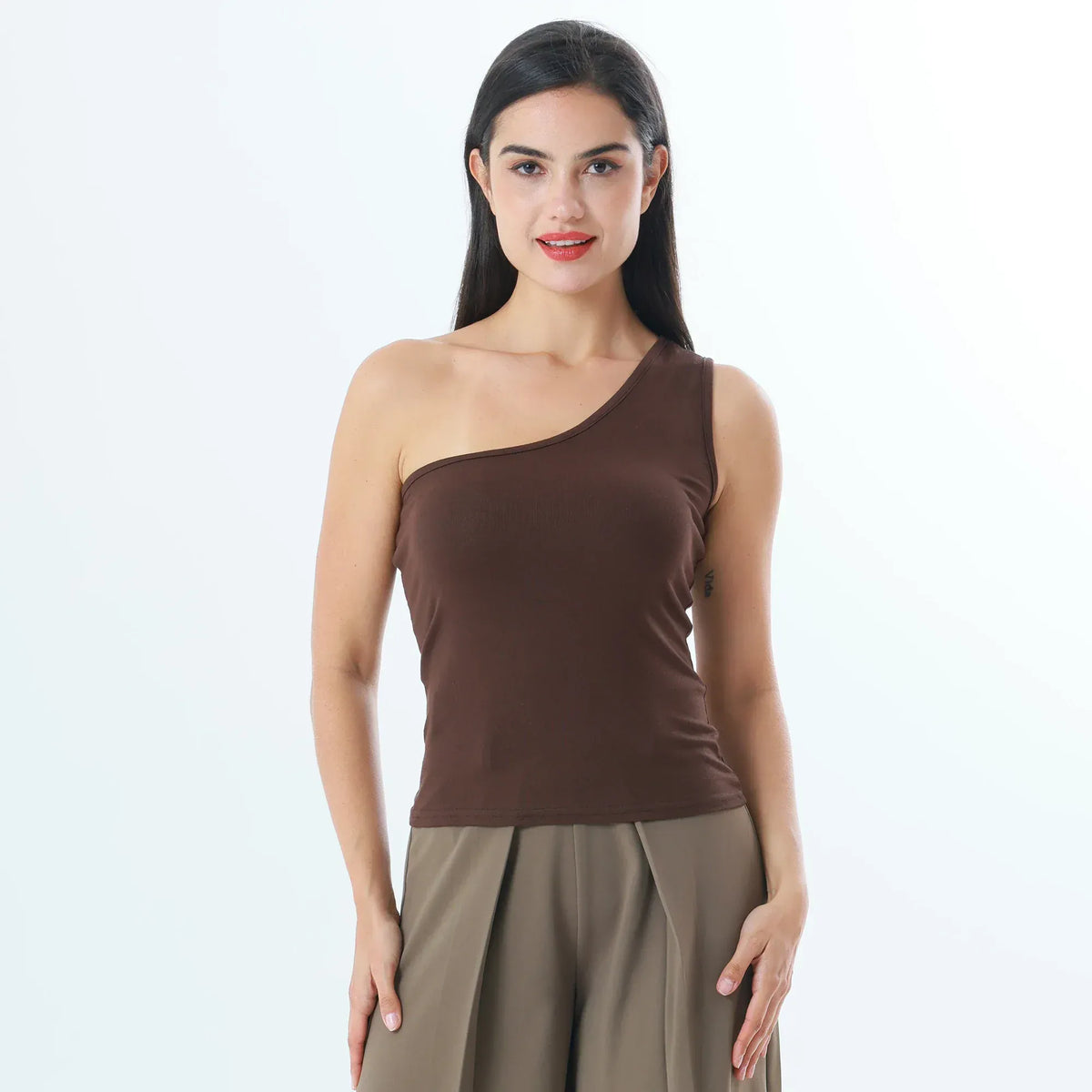 Dark Brown Plain Fashion Vest For Women Image