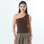 Dark Brown Plain Fashion Vest For Women Image