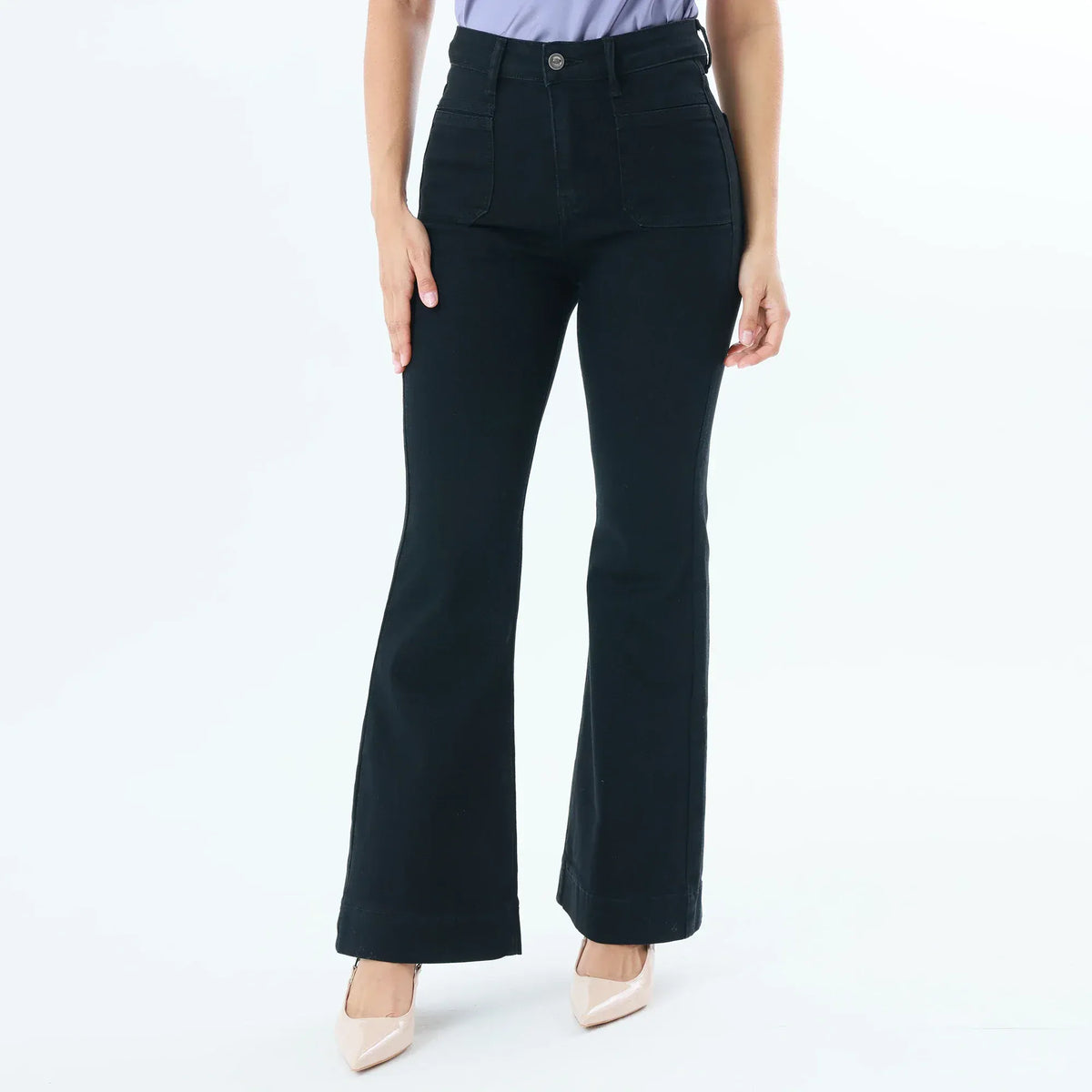 Black Plain Fashion Pants For Women Image