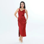Maroon Plain Fashion Dress For Women Image