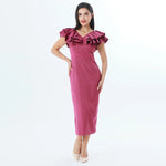 Purple Plain Fashion Dress For Women Image